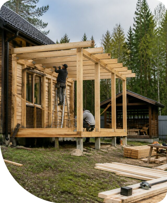 Строительство пристроек и построек на участке в Миассе